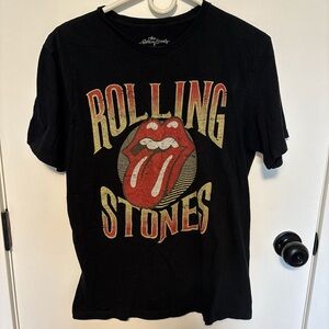 Rolling Stones Black Graphic Band Tee Tongue Logo Grunge